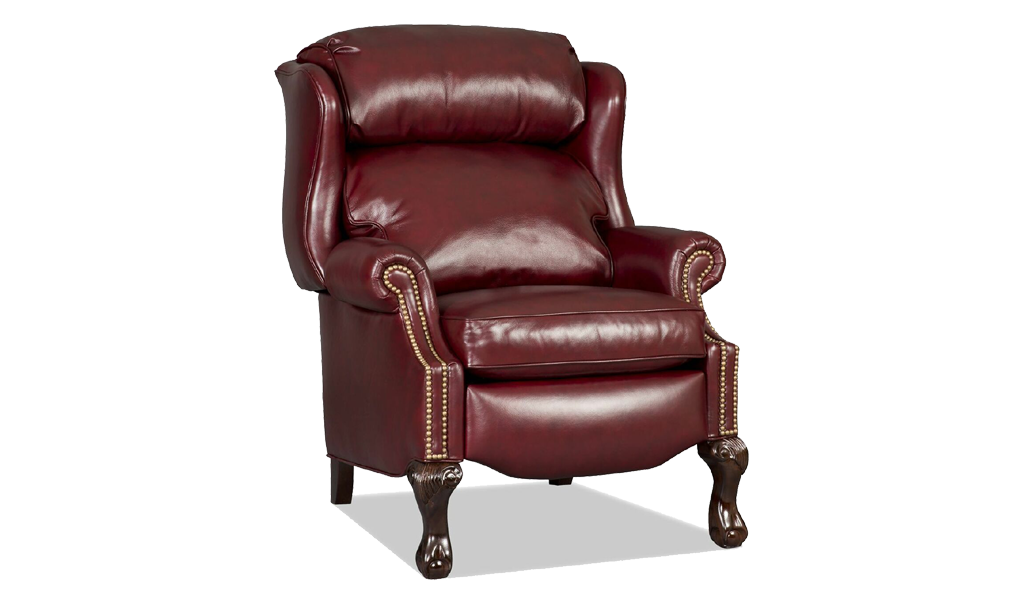 Bradington Young Ball and Claw Reclining Wing Chair - Leather Furniture in Hampton Falls NH